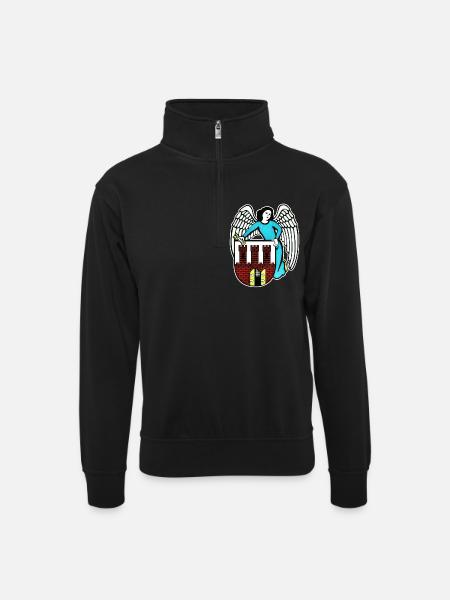 Toruń - Poland - Unisex sweater with zip collar - black