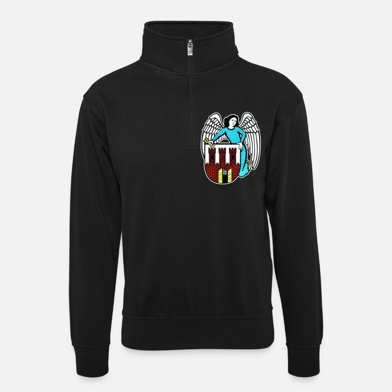 Toruń - Poland - Unisex sweater with zip collar - black