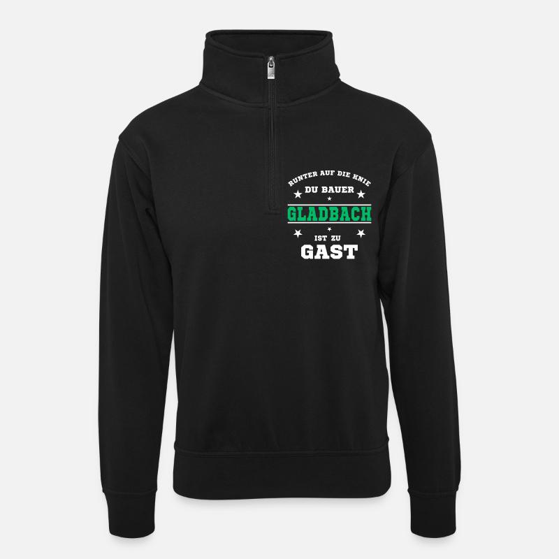 Fussball Fan Gladbacher Stadion - Unisex Pullover mit Zip-Kragen - Schwarz