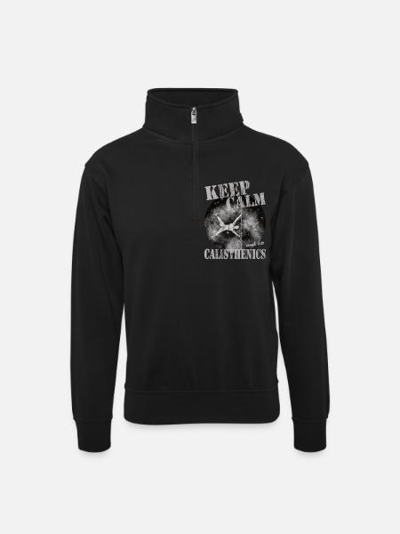 Keep Calm – Calisthenics Design - Unisex sweater with zip collar - black
