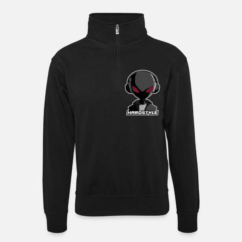 Hardstyle Alien – Conception musicale au casque - Sweat col montant zippé unisexe - noir