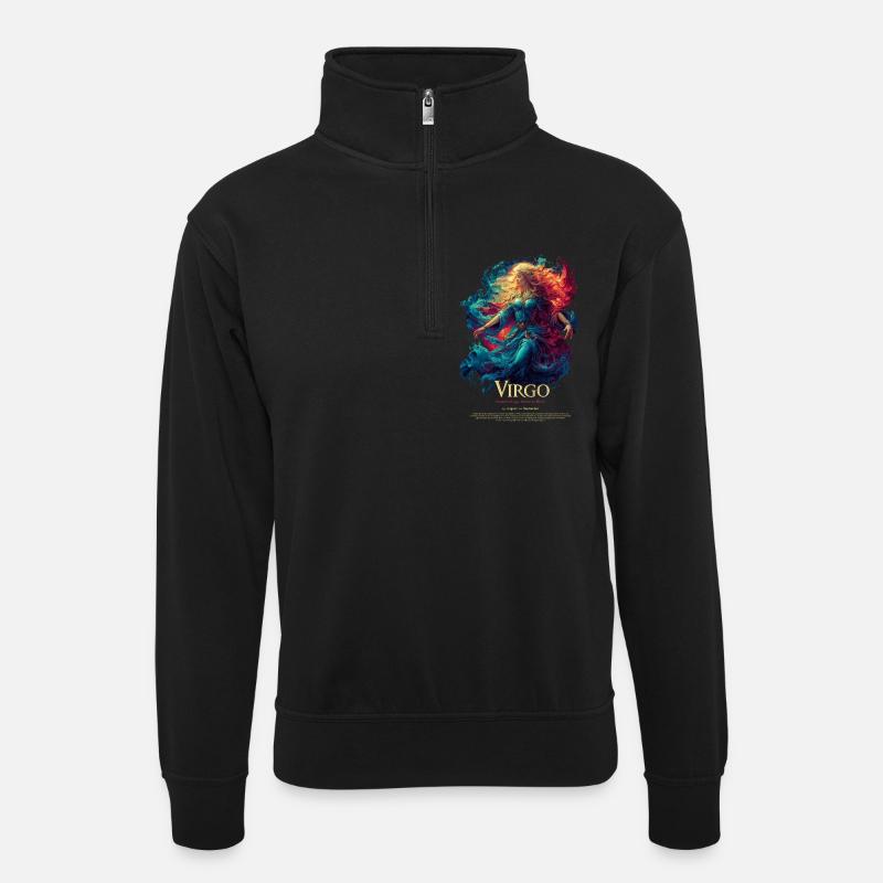 Virgo - Unisex sweater with zip collar - black