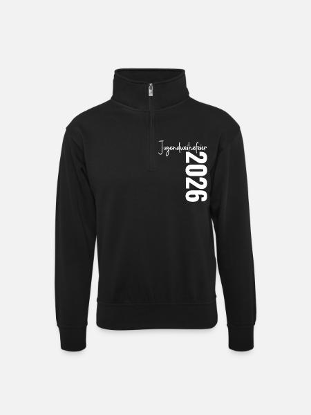Jugendweihefeier 2026 - Unisex Pullover mit Zip-Kragen - Schwarz