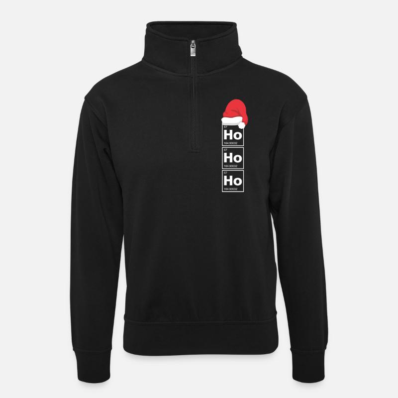 Ho Ho Ho - Unisex sweater with zip collar - black