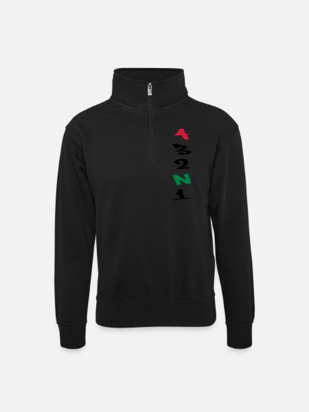 4 Gears Graffiti - Unisex Pullover mit Zip-Kragen - Schwarz