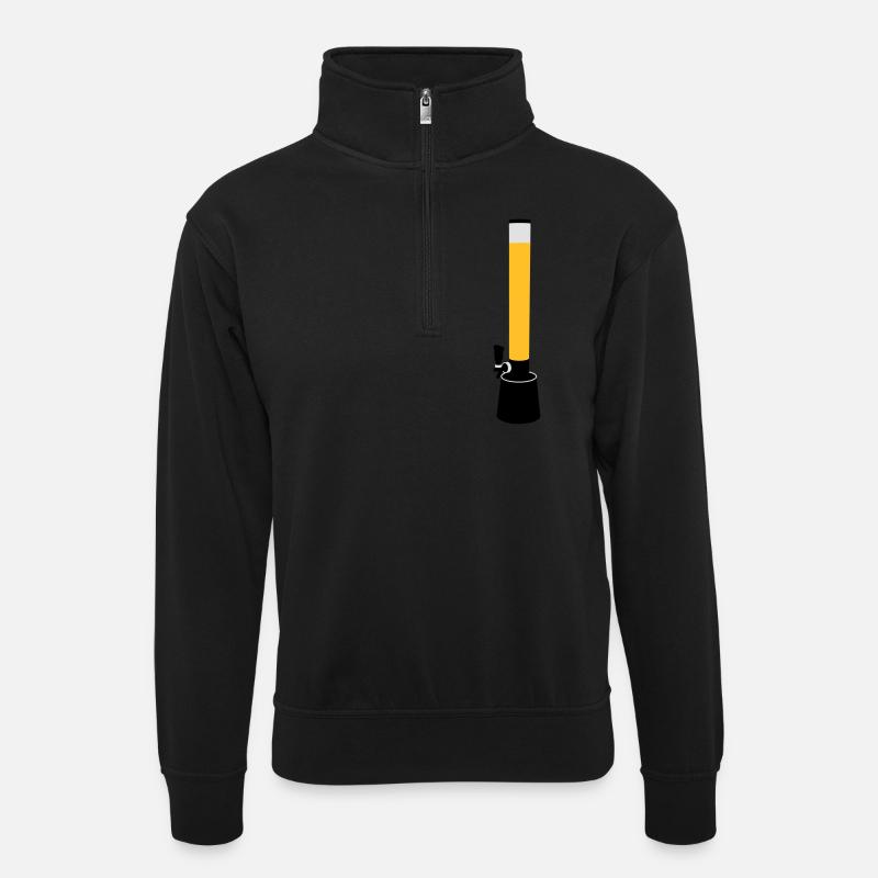 Biertower - Unisex Pullover mit Zip-Kragen - Schwarz