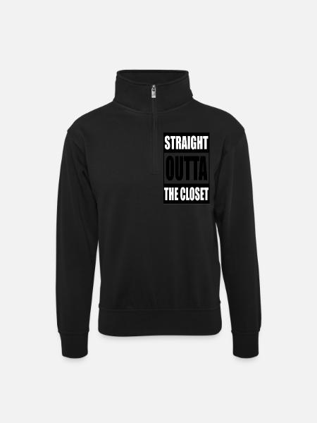 Outta The Closet - Unisex sweater with zip collar - black