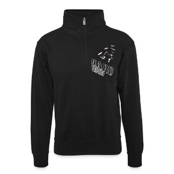 Hartes Enduro - Unisex Pullover mit Zip-Kragen - Schwarz - Vorne