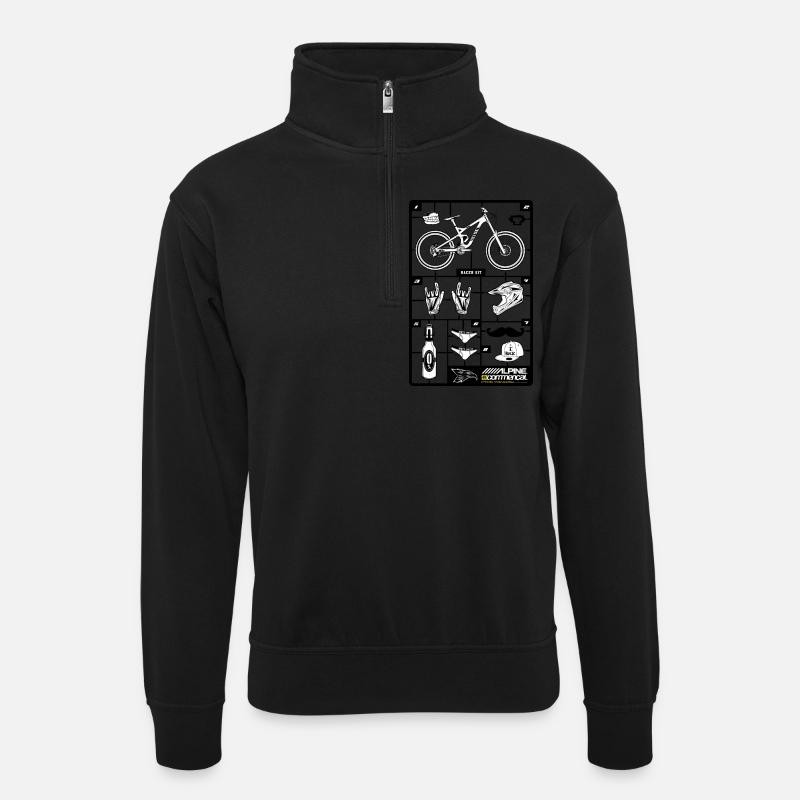 Downhill-Race-Kit - Unisex sweater with zip collar - black