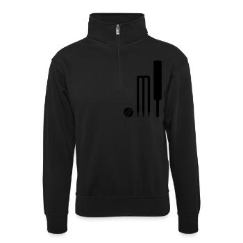 Cricket - Unisex Pullover mit Zip-Kragen - Schwarz - Vorne
