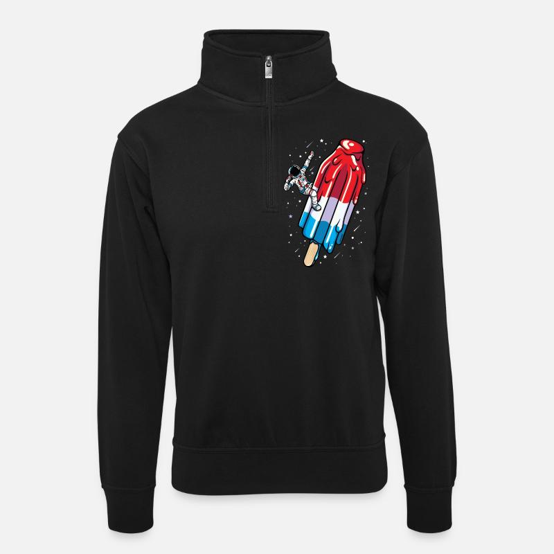 Glace Astronaute popsicle - Summer american - Sweat col montant zippé unisexe - noir