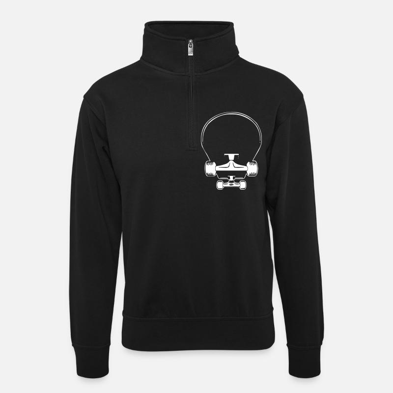Skateboard - Unisex sweater with zip collar - black