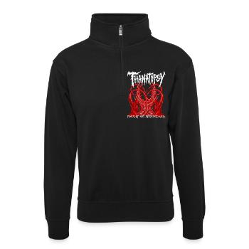Transhuman Heart Ritual - Unisex sweater with zip collar - black - Front