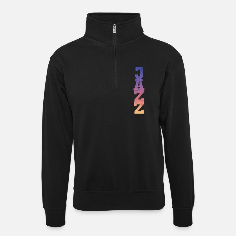 Jazz - Unisex Pullover mit Zip-Kragen - Schwarz