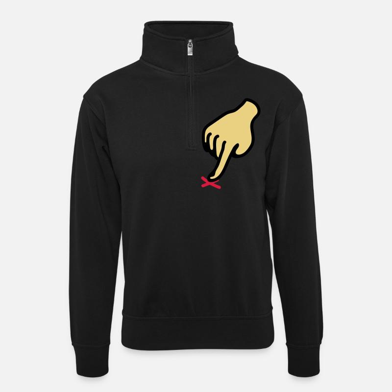 montrer croix - ici 3 - Sweat col montant zippé unisexe - noir