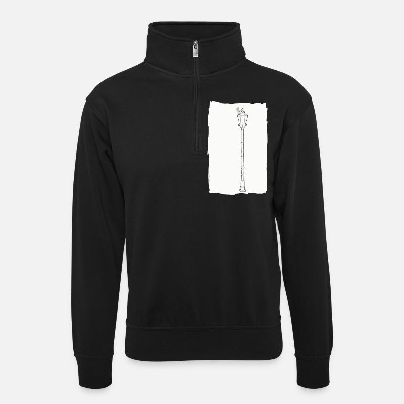 Taube - Unisex Pullover mit Zip-Kragen - Schwarz