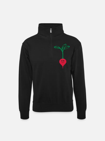 Radis - Sweat col montant zippé unisexe - noir