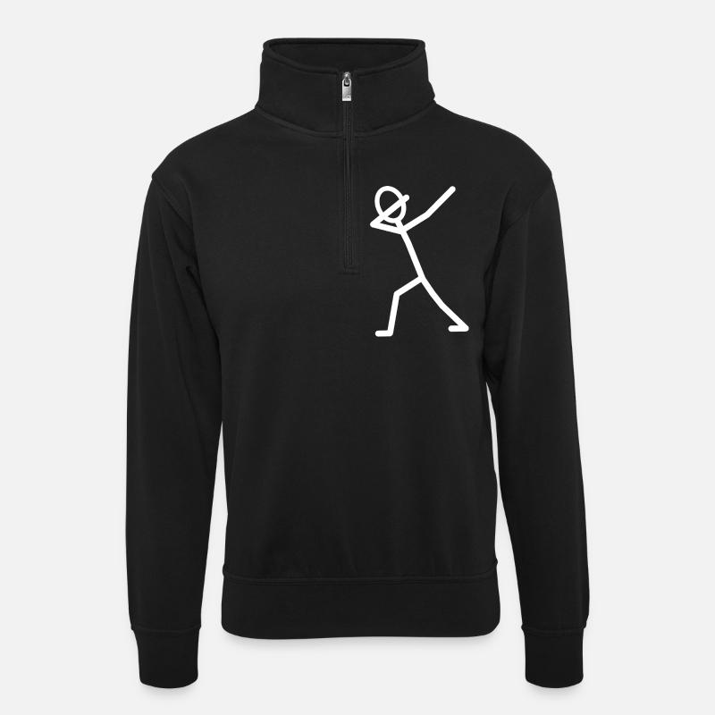 DAB DÄB Jubel Geschenkidee - Unisex Pullover mit Zip-Kragen - Schwarz