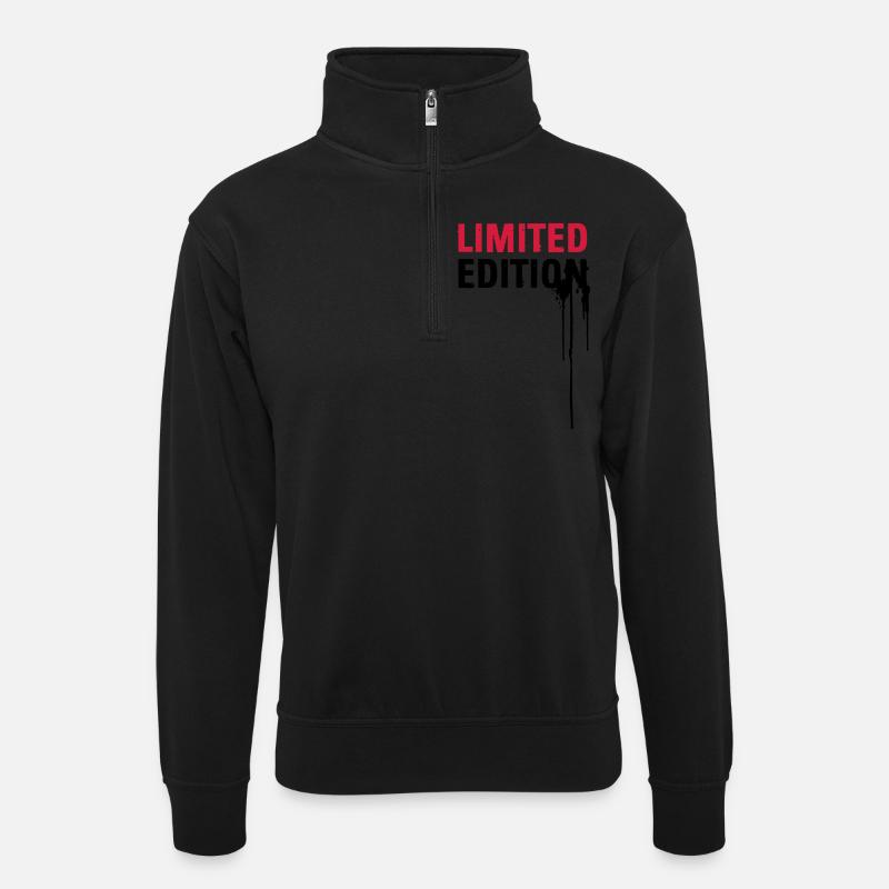 Limited Edition - Unisex Pullover mit Zip-Kragen - Schwarz