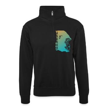Gorilla Face - Unisex sweater with zip collar - black - Front