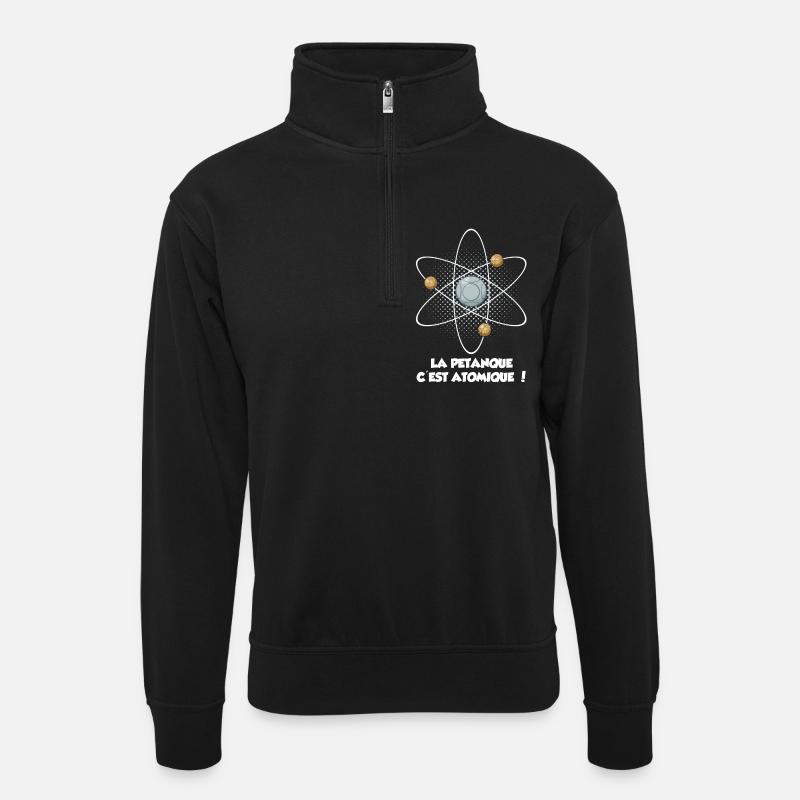 la pétanque c'est atomique ! - Sweat col montant zippé unisexe - noir