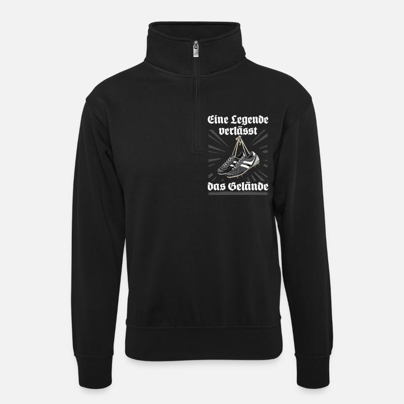 Fußball Ruhestand Karriereende - Unisex Pullover mit Zip-Kragen - Schwarz