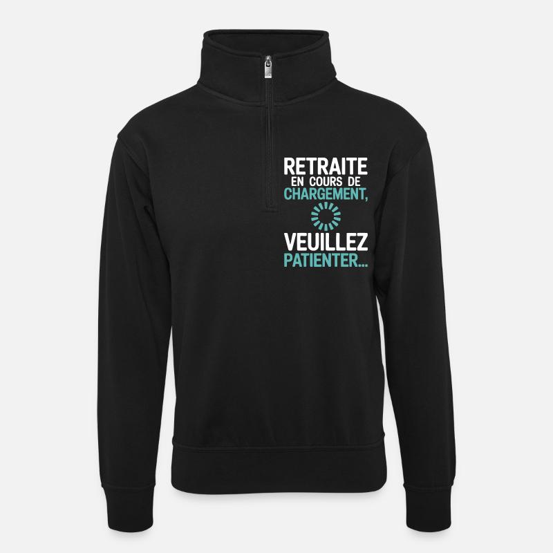 Retreat-Laden – Seniorenhumor - Unisex Pullover mit Zip-Kragen - Schwarz