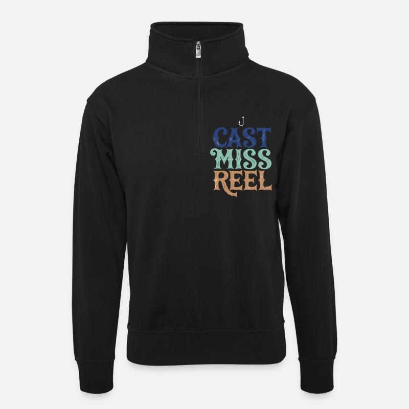 Cast Miss Reel Pêche Rétro - Sweat col montant zippé unisexe - noir