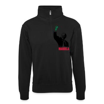 MANDELA Nelson - Sweat col montant zippé unisexe - noir - Devant