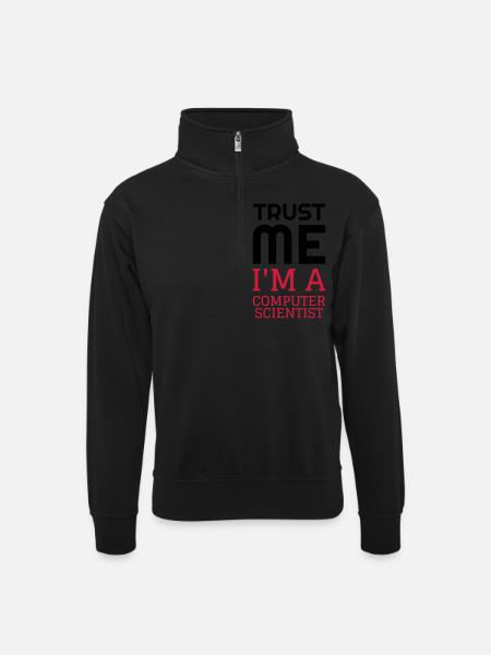 Computer / Informatiker / Aussenseiter / Ingenieur - Unisex Pullover mit Zip-Kragen - Schwarz