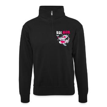 Koi Koi Koi Koi Koi Koi Poisson Koi Carpe Koi - Sweat col montant zippé unisexe - noir - Devant