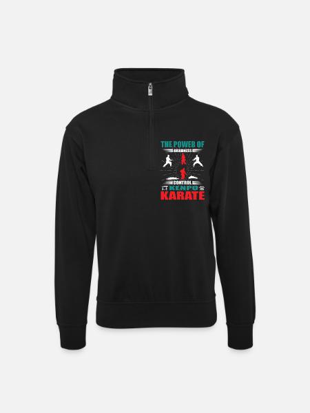 Kenpo Karate Zanshin Design - Unisex sweater with zip collar - black