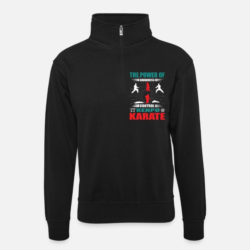 Kenpo Karate Zanshin Design - Unisex sweater with zip collar - black
