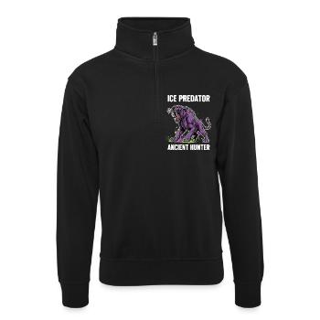 Smilodon-Räuber Uralter Jäger - Unisex Pullover mit Zip-Kragen - Schwarz - Vorne