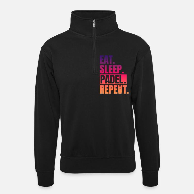 Manger dormir Padel répéter - Sweat col montant zippé unisexe - noir