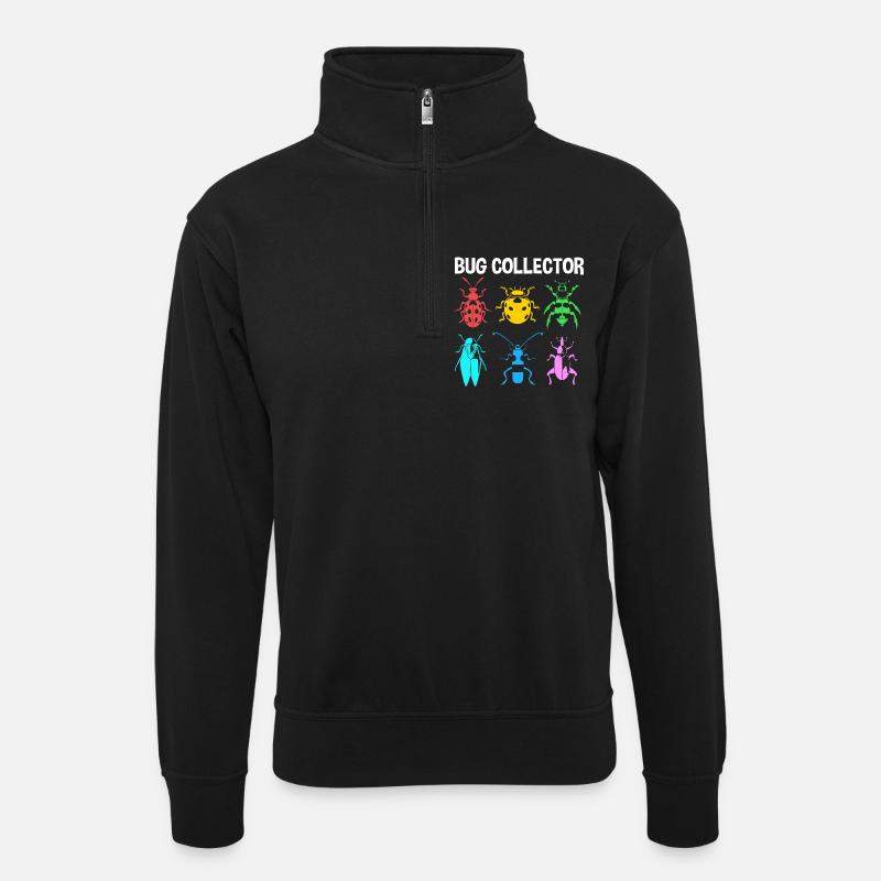 Insekt - Unisex Pullover mit Zip-Kragen - Schwarz