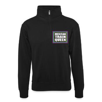 Domino Mexican Train - Unisex Pullover mit Zip-Kragen - Schwarz - Vorne