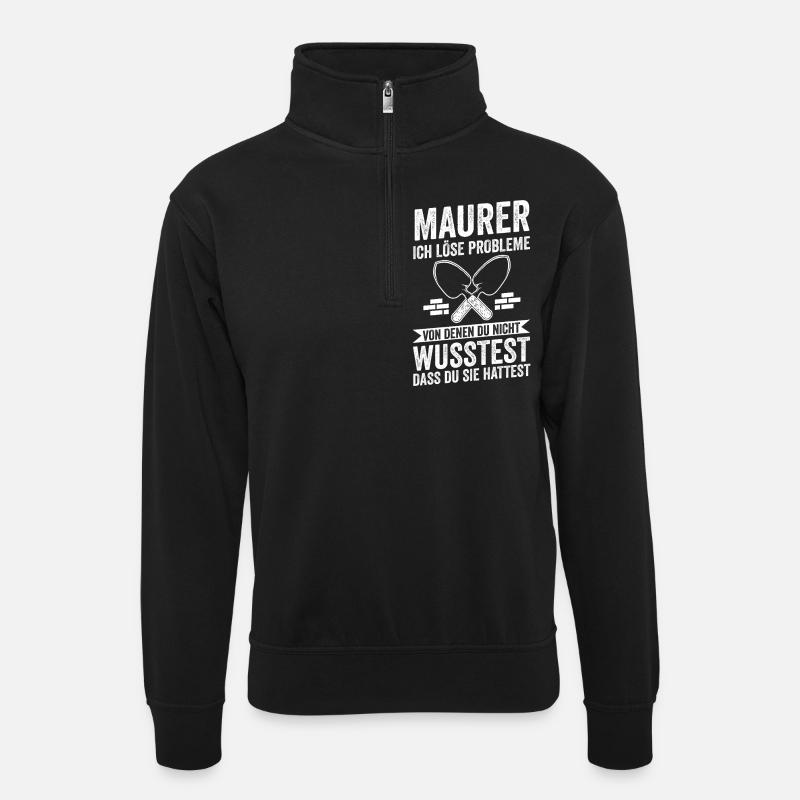 Maître maçon Compagnon maçon - Sweat col montant zippé unisexe - noir