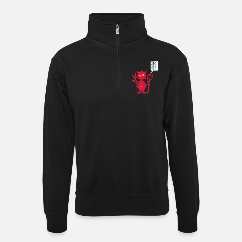 Roches diable rock / diable (2c) - Sweat col montant zippé unisexe - noir