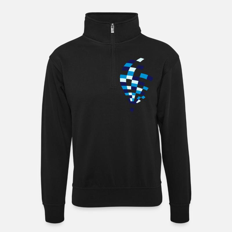 bunter heißluftballon - Unisex Pullover mit Zip-Kragen - Schwarz