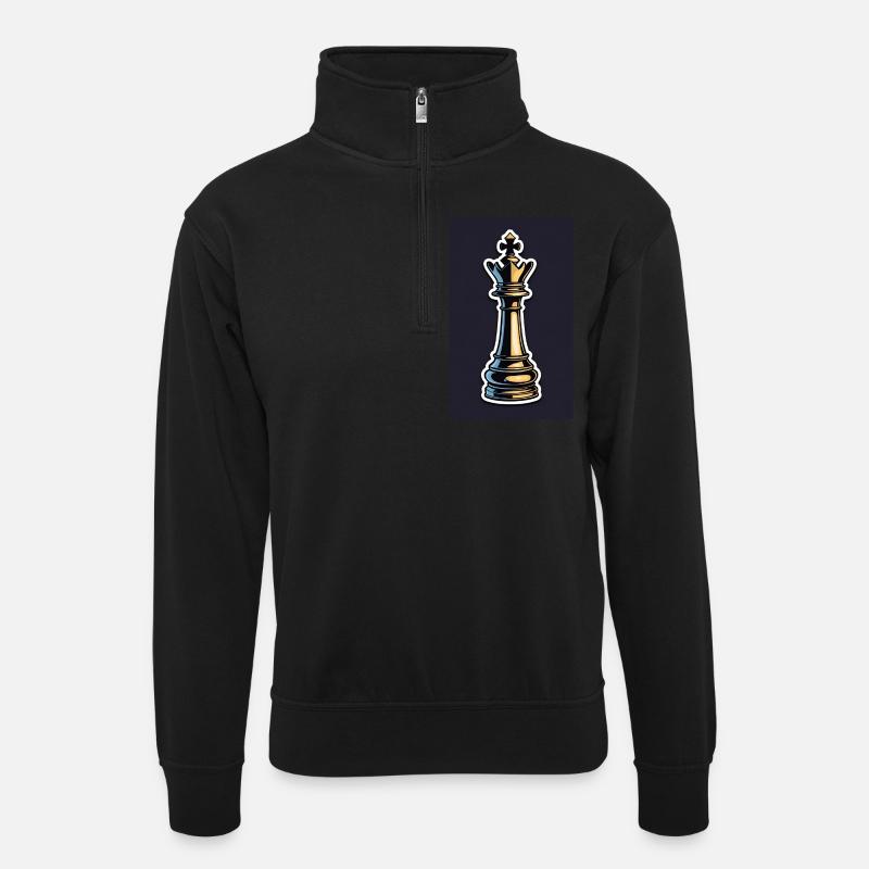 Échecs | Pièce d’échecs | Joueur d’échecs - Sweat col montant zippé unisexe - noir