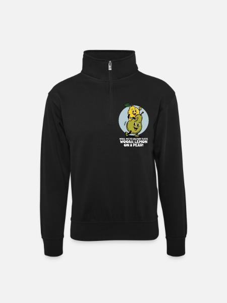 Lemon on a Pear - Unisex sweater with zip collar - black