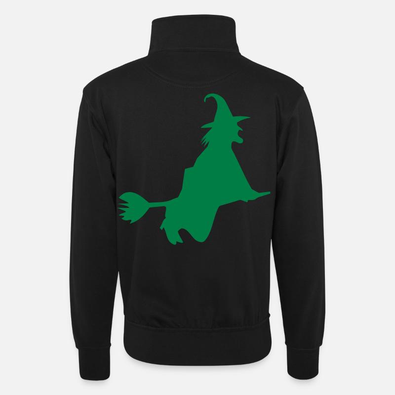 Hexe 11 - Unisex Pullover mit Zip-Kragen - Schwarz