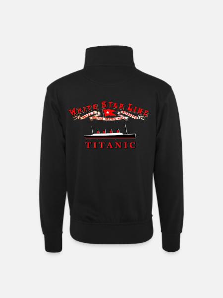 TITANIC WHITE STAR LINE - Unisex sweater with zip collar - black