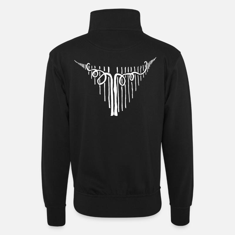 Einzel Stock Winzer - Unisex Pullover mit Zip-Kragen - Schwarz