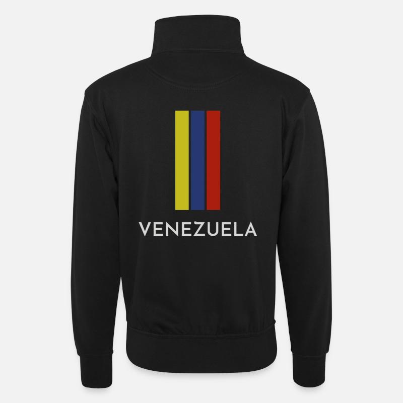 Venezolanische Flagge, Venezolanischer Stolz - Unisex Pullover mit Zip-Kragen - Schwarz