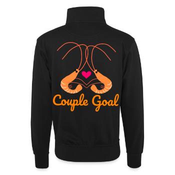Couple Goal Crevette Amour Romantique st Valentin - Sweat col montant zippé unisexe - noir - Dos
