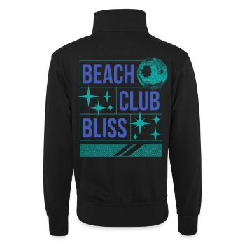 Beach Club Bliss – Sommer & Party Vibes - Unisex Pullover mit Zip-Kragen - Schwarz - Hinten