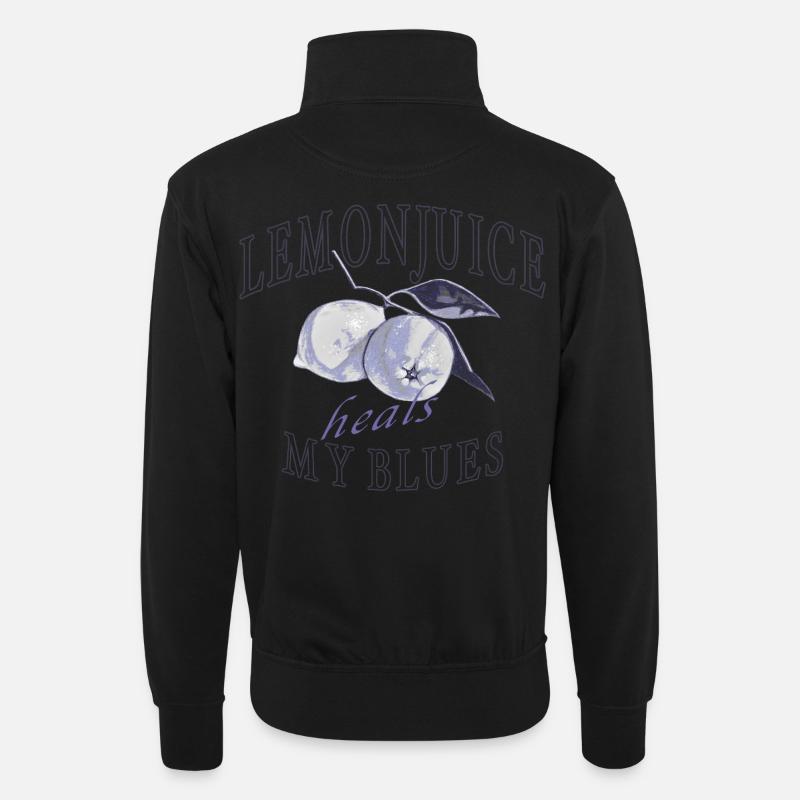Zitronen Heilen Blues Graphic - Unisex Pullover mit Zip-Kragen - Schwarz