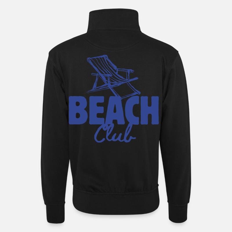 Urlaub, Urlaub am Meer - Unisex Pullover mit Zip-Kragen - Schwarz